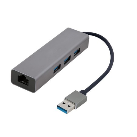 USB AM Gigabit network adapter with 3-port USB 3.0 hub